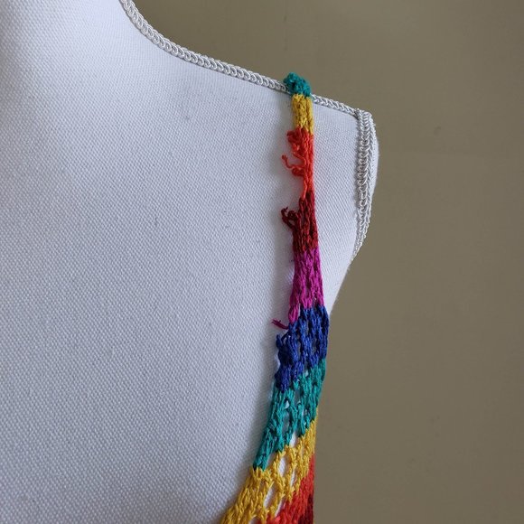 Forever21 Rainbow Print Sweater Tank Top Large - Picture 8 of 13